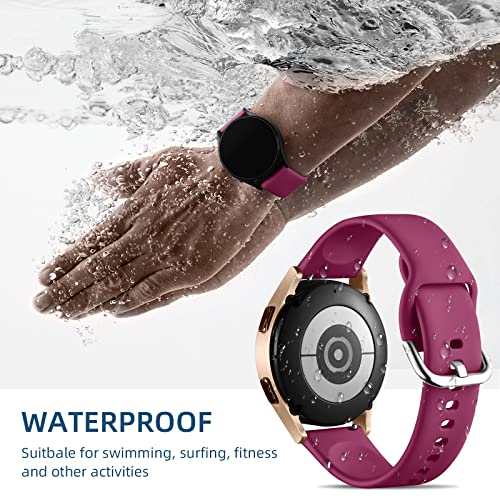 DaQin 10 Pack Bands Compatible with Samsung Galaxy Watch 7/6/5/4 40mm 44mm/Watch 6 Classic 43mm 47mm/Watch 5 Pro 45mm/Watch 4 Classic/Active 2 Band, 20mm Soft Silicone Sport Strap Wristbands Women Men