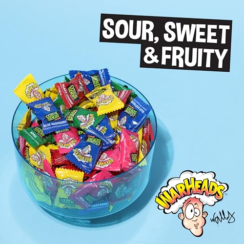 WARHEADS - Extreme Sour Hard Candy - Sour Apple, Black Cherry, Blue Raspberry, Lemon & Watermelon Flavors - 1 oz. Bags - 12 Pack