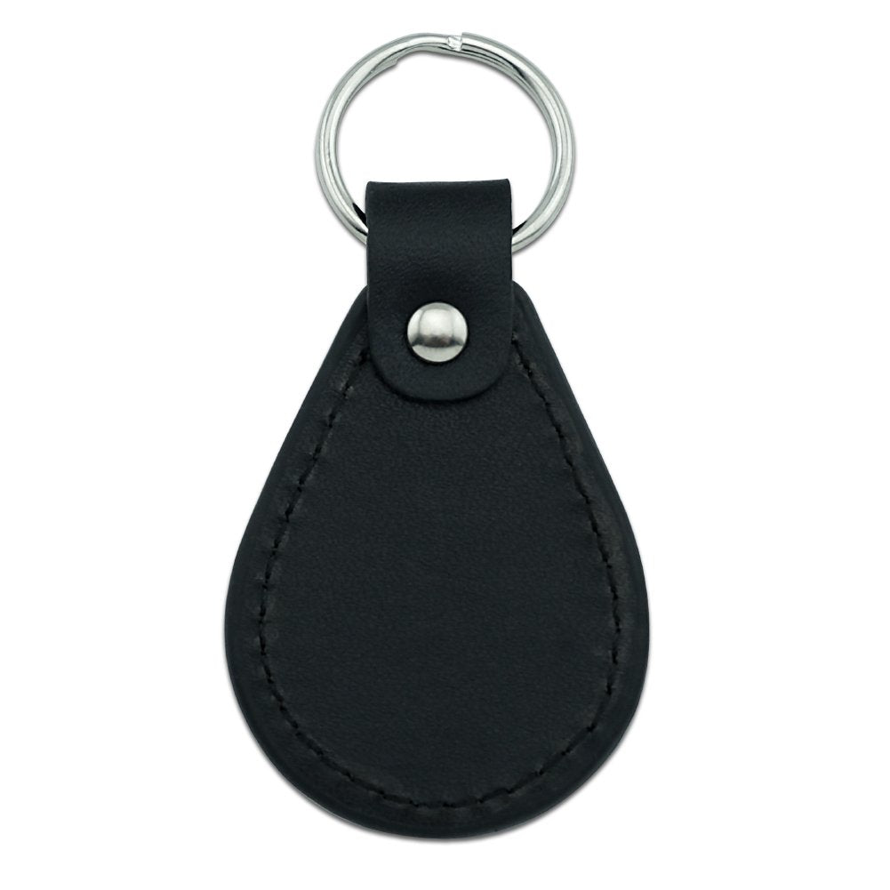 GRAPHICS & MORE Black Leather Honda Logo Keychain