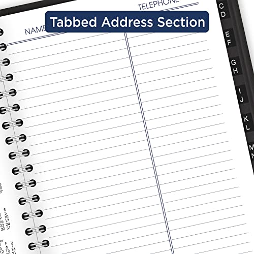 AT-A-GLANCE 2024 Weekly Appointment Book & Planner, 5" x 8", Small, Tabbed Telephone/Address Pages, DayMinder, Black (G2100024)