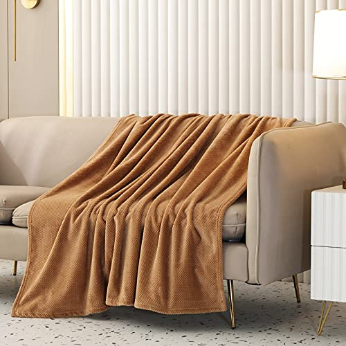 SOCHOW Flannel Fleece Throw Blanket with Super Soft Waffle Textured Patterns, No-Shedding Warm, Lightweight, Versatile for All Seasons, Perfect for Bed Sofa Couch (60 x 80 Inches), Mint