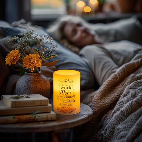HN HAIINAA Gifts for Mom from Daughter Son, Funny Birthday Gifts for Mom, Mother's Day Christmas Gifts for Mom Real Wax Flameless Candles Gifts (6" x 4")