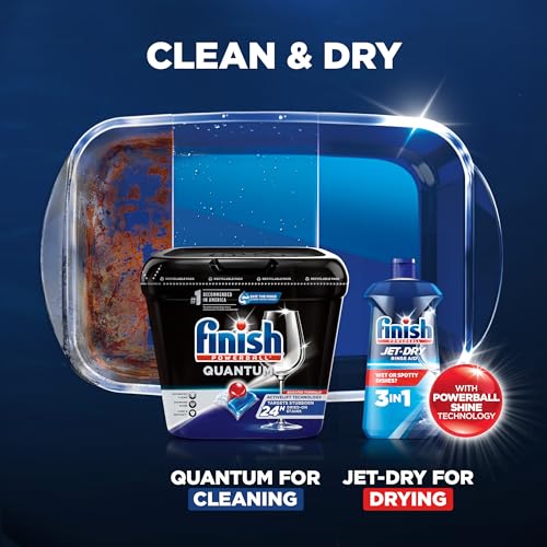 Finish - Quantum with Activblu technology - 37ct - Dishwasher Detergent - Powerball - Ultimate Clean and Shine - Dishwashing Tablets - Dish Tabs (Pack of 1)