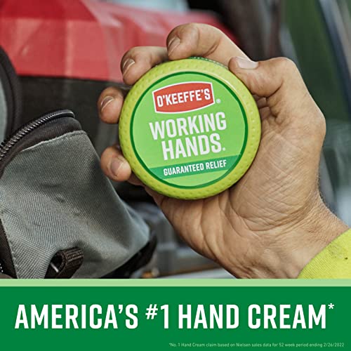 O'Keeffe's Working Hands Hand Cream for Extremely Dry; Cracked Hands; 3.4 Ounce Jar; (Pack 12)