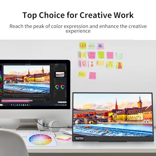 InnoView 4K Portable Monitor 15.6" 3840x2160 UHD, 95% Adobe, ΔE<2 Portable Monitor Laptop Eye Care Lightweight HDR Portable Screen for Laptop MacBook Xbox PS5 Switch PC Phone