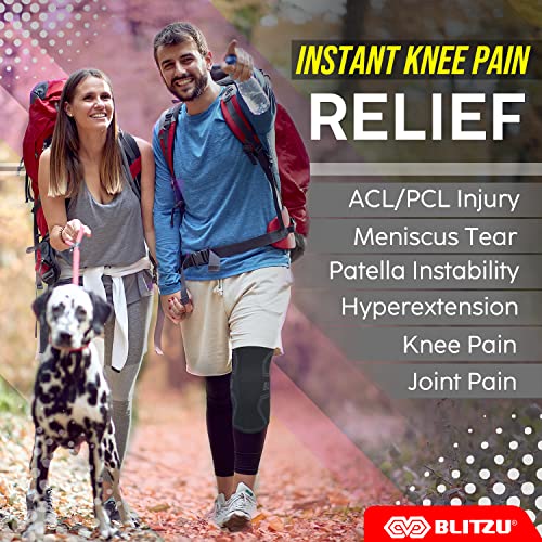 BLITZU 2 Pack Knee Brace, Compression Knee Sleeves for Men, Women, Running, Working out, Weight Lifting, Sports. Knee Braces Support for Knee Pain Meniscus Tear, ACL, Arthritis Pain Relief. Beige S