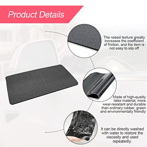 BLAU GRUN Car Dashboard Anti-Slip Rubber Pad, 10.6 x 5.9 Universal Non-Slip Car Magic Dashboard Sticky Adhesive Mat for Phones Sunglasses Keys Electronic Devices and More Use (Black/Car Texture)