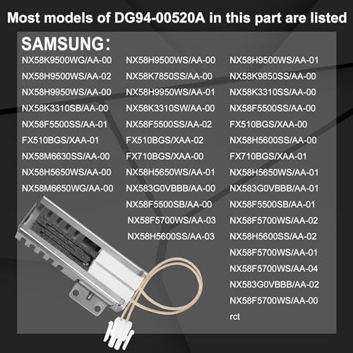 【Upgraded】DG94-00520A Gas Range Oven Flat Igniter Oven Igniter for Samsung Gas Stove NX58F5500SS,NX58H5600SS,NX58h9500WS,Replaceable WB13K21 2692271 AP5577941 EAP4241428 PS4241428 AP2634719 by Cenipar