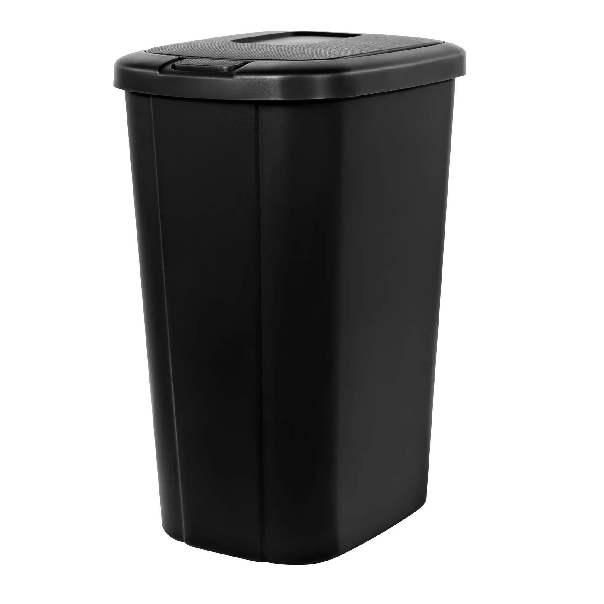 Solid Color 13.3 Gal Touch Top Plastic Trash Can, Spring Loaded Lid Garbage Bin for Kitchen,Home, Bedroom, Bathroom,Office & Slim Space-Saving