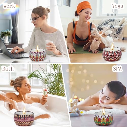 Scented Candles Gift Set 6 Packs,Aromatherapy Candle Gifts for Women,180H Lasting Burn Soy Wax Candles Bulk for Home Scented,Ideal for Birthday,Christmas,Thanksgiving