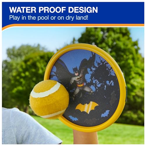 Swimways DC Batman Catch Game, Swimming Pool Accessories & Kids Outdoor Toys, DC Batman Party Supplies & Yard Games for Kids Aged 4 & Up