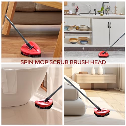 Scrub Brush, Spin Mop Scrub Brush Head Compatible for EasyWring 1-Tank System, Hard Bristle Cleaning Brush for Bathroom, Kitchen, Tub and Tile (Not Fit RinseClean 2-Tank)