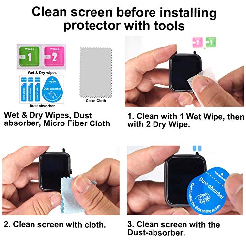 smaate Compatible with OYV TGW008 1.28”, Soft Smart Watch Screen Protector, TPU, 6-pack, Full Coverage, Bubble Self-healin