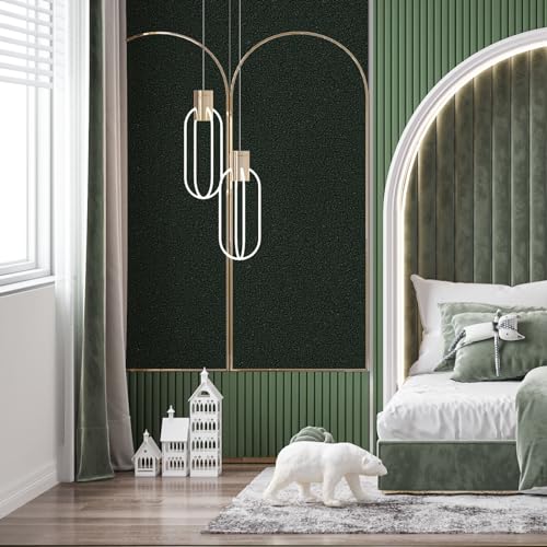 Qianglive Peel and Stick Foam Cotton Self-Adhesive Textured Wallpaper Thick Wallpaper Dark Green Vinyl Wall Paper for Wall Decor Children's Room 17.3"× 78.7"/9.5sq ft