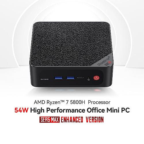 Beelink SER5 MAX Mini PC, AMD Ryzen 7 5800H(7nm, 8C/16T) up to 4.4GHz, Mini Computer 16GB DDR4 RAM 1TB NVME SSD, Micro PC 4K@60Hz Triple Display, Mini Gaming Computer WiFi6|BT5.2|54W|HTPC|W-11 Pro