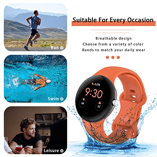 Eiavike Band Compatible with Google Pixel Watch 3 41mm/Pixel Watch 2/1, Soft Silicone Sport Watch Bands Replacement Watch Strap Bracelet for Google Pixel Watch Smartwatch Accessories