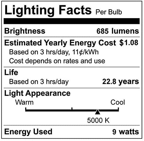Ecosmart Daylight LED BR30 Dimmable Flood Bulb, 65W Replacement, 9 Watt, 685 Lumens - 5000K - Indoor/Outdoor Rated (6-Pack)