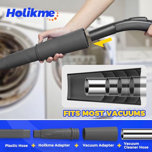 Holikme Dryer Vent Cleaner Kit Vacuum Hose Attachment Brush, Lint Remover, Dryer Vent Vacuum Hose, Black