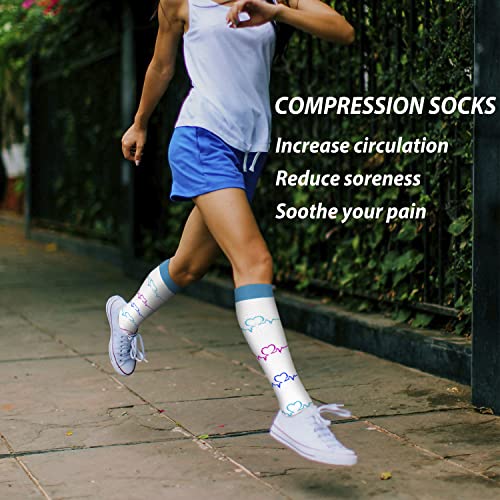 5 Pairs Copper Compression Socks for Women & Men Circulation - Best Support for Running Athletics Nursing Travel (13 Purple/Red/Blue, Large-X-Large)