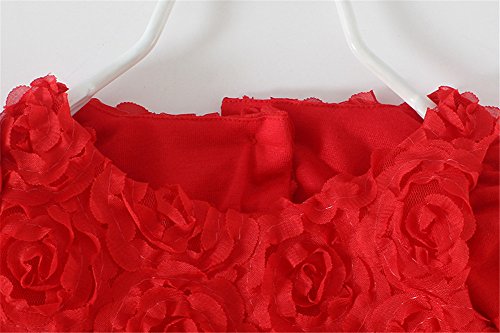 Mud Kingdom Baby Girls Tutu Dress Princess Cute Floral Tulle Red Birthday Wedding 6 Months
