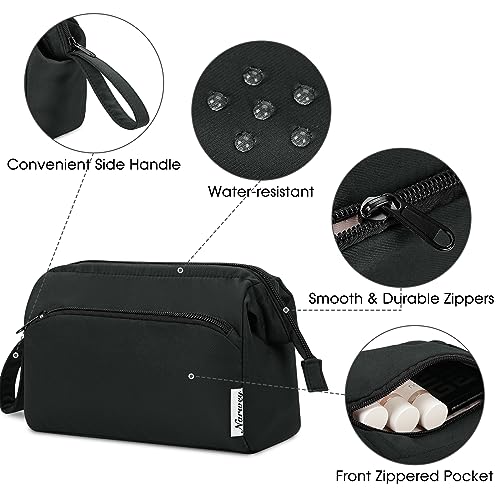 Narwey Large Checkered Makeup Bag Women Wide-open Make up Bag Travel Cosmetic Bag Organizer Toiletry Bag for Cosmetics Toiletries Accessories (Light Checkerboard)