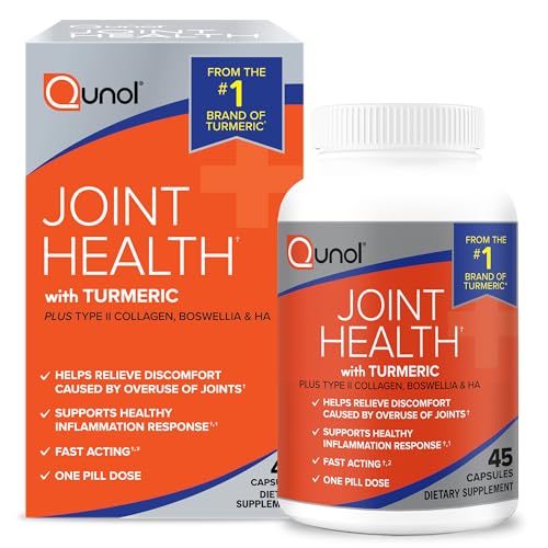 Qunol 5-in-1 Joint Support Supplement, Fast Acting, One Pill Dose, Support Healthy Inflammation Response & Discomfort Caused by Overuse of Joints, Alternative to Glucosamine Chondroitin MSM, 45 Count