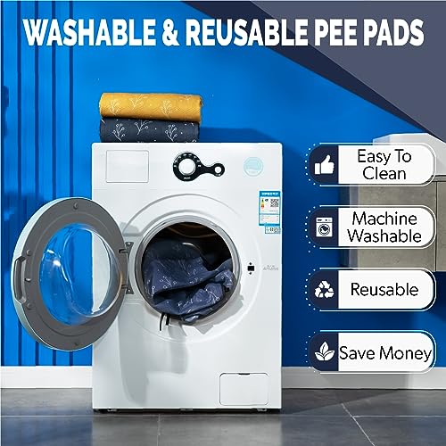 ALTIPOPIC Washable Pee Pads for Dogs, 4 Pack 18'' x 24'' Super Absorbent Reusable Waterproof, Non Slip, Large Whelping, Heavy Duty Puppy Potty Training