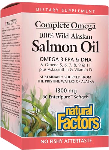 NATURAL FACTORS Wild Alask Salmon Oil, 90 CT