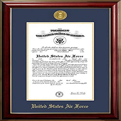 Campus Images AFCCL0018x10 Air Force Certificate Classic Frame with Gold Medallion, 8" x 10", Mahogany