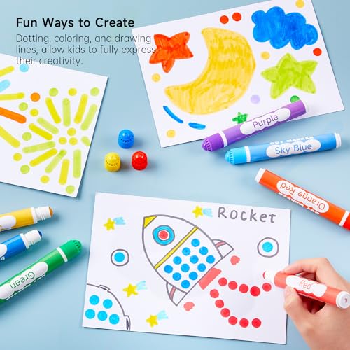 Shuttle Art Dot Markers, 15 Colors Washable Markers for Toddlers,Bingo Daubers Supplies Kids Preschool Children, Non Toxic Water-Based