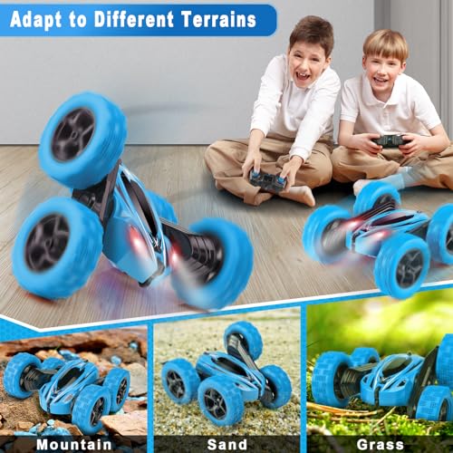 ORRENTE RC Cars, Remote Control Car 2.4Ghz Stunt Car with Double Sided 360 Flips, Rechargeable 4WD Off Road RC Car Toys for Kids 6-12 Year Old Boys Girls RC Vehicles Radio Transmitter & Receiver Sets