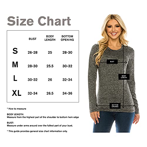 RENESEILLE Woman’s Workout T Shirt – Long Sleeve Crew Neck Slim Fit Stretch Casual Active Athletic Basic Tee Top Tshirt SJ2900 Act Burg S