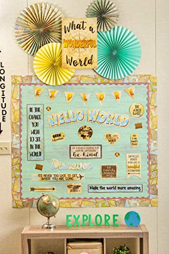 Travel The Map Hanging Paper Fans (TCR77034)