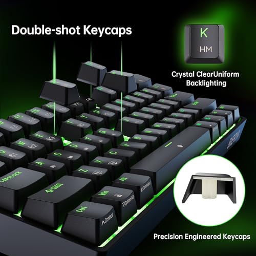 DIERYA DK61SE 60% Mechanical Gaming Keyboard, 61 Keys Anti-Ghosting, LED Backlight, Detachable USB-C, Ultra-Compact Mini Wired Keyboard with Brown Tactile Switch for Windows Laptop PC Gamer Typist