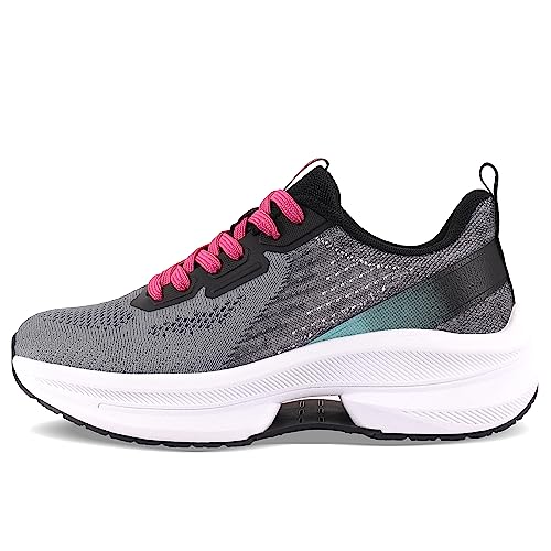 QUINMOK Womens Road Running Sneaker Non-Slip Jogging Fitness Athletic Tennis Trail Lightweight Workout Soft Breathable Deodorant Exercise Rubber Training Shoes