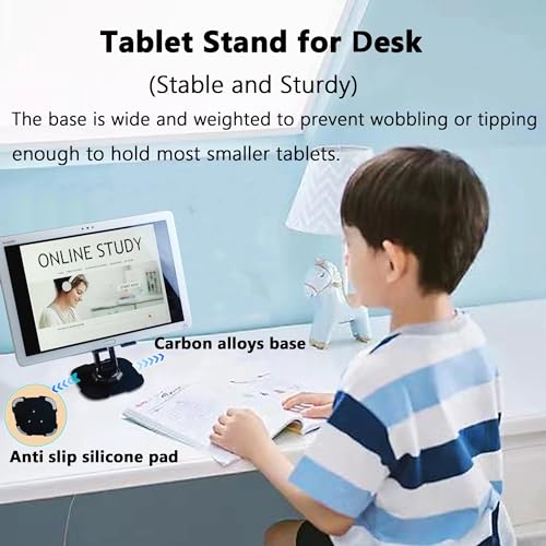 Seaciyan Phone Stand, Foldable and Rotatable Adjustable Cell Phone Holder for Desk, Compatible with iPhone 15 14 13 12 11, iPad Mini Tablet, Nintendo Switch, All Phones (Black)