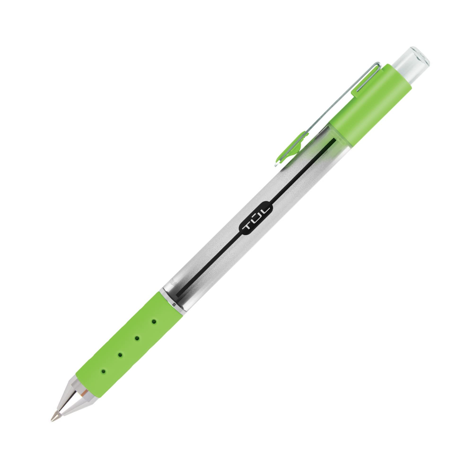 TUL Retractable Gel Pens, Needle Point, 0.5 mm, Gray Barrel, Assorted Bright Ink Colors, Pack Of 8