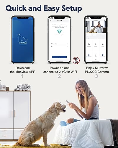 Indoor Security Camera 2K, Pet Camera with Phone App, WiFi Cameras for Home Security Camera for Dog/ Baby Monitor/Elder Pan Tilt, 2.4G, 24/7, 2-Way Talk, Human Detection, Motion Tracking, Cloud