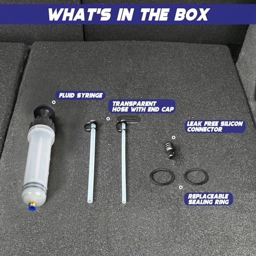 ExtreSpo 200CC Fluid Extractor, Fluid Syringe Pump, Oil Extractor for Cars/Ships/Engines/Lawn Mowers Fluid Extraction and Filling, with 2 Transparent Hose