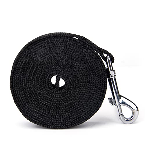 Siumouhoi Strong Durable Nylon Dog Training Leash, 1 Inch Wide Traction Rope, 6 ft 10ft 15ft Long, for Small and Medium Dog (Black, 6 Feet)