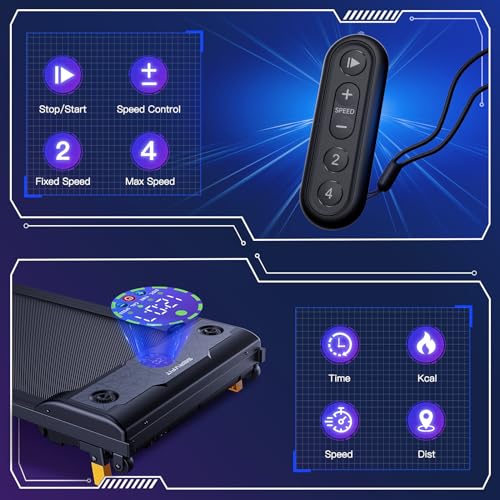 SERVFIT Walking Pad, Under Desk Treadmill with Incline, 3 in 1 Portable Walking Treadmill with Remote Control, LED Display, Hidden Safety Switch, Mini Walking Jogging Machine for Home Office
