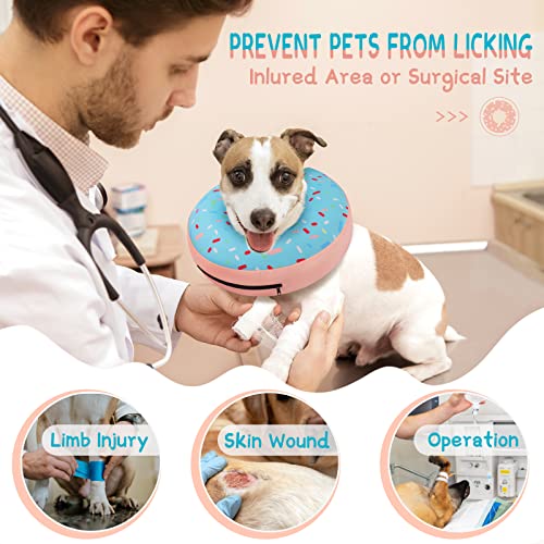 Supet Inflatable Dog Cone Collar Alternative after Surgery, Dog Neck Donut Collar Recovery E Collar, Soft Dog Cone for Small Medium Large Dogs