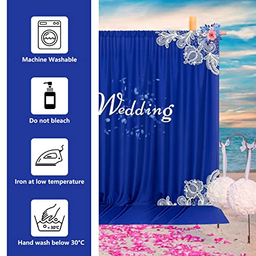 White Backdrop Curtain for Wedding Decor Holiday Party 4 Panels- White Wedding Backdrop Polyester Photography Backdrop Drapes Baby Shower Birthday Privacy Sliding Curtains Home Decor，5ft x 10ft