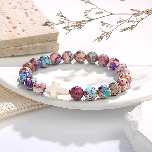 JoycuFF Get Well Soon Gifts for Women Cross Bracelets for Women Christian Religious Gifts