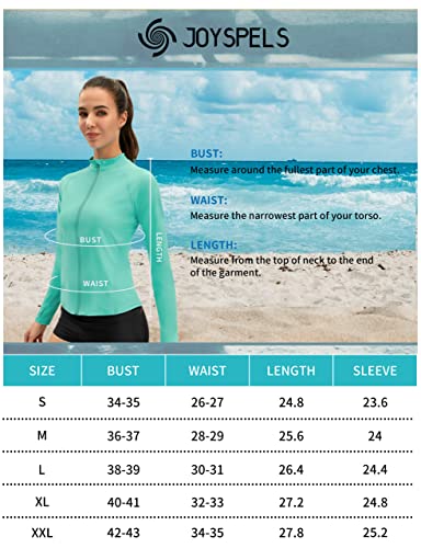 Rash Guard for Women - Long Sleeve Rashguard for Women Swim Shirt UV UPF 50 Sun Protection Zip up Swimming shirts (Klein Blue S)