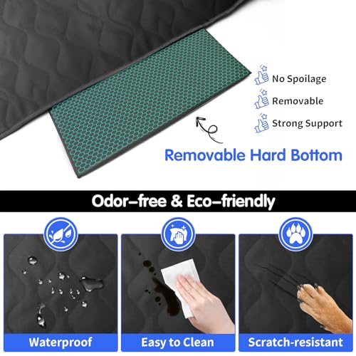 Back Seat Extender for Dogs - Heavy Duty Dog Car Seat Cover for Back Seat Hard Bottom Dogs Seat Cover Extender, Dog Hammock for Car Travel Dog Car Bed, Pet Cover Backseat Protector with Mesh Window