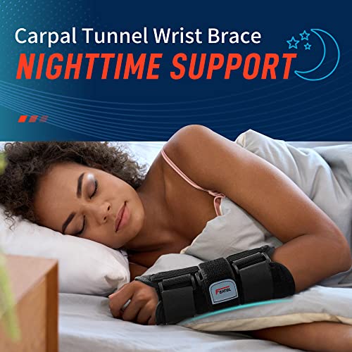 FEATOL 2 Pack Wrist Brace for Carpal Tunnel Relief, Adjustable Wrist Support Brace with Metal Splints Both Hands, X-SmallArm Compression Hand Support for Arthritis, Tendonitis, Sprain, Injuries, Wrist Pain,Right and Left