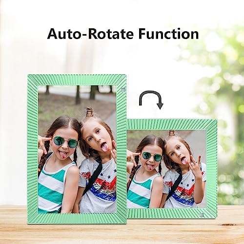 Frameo 32GB Digital Photo Frame 10.1 inch Digital Picture Frame Share Videos and Photos Instantly by Frameo App 1280X800 IPS Touch Screen Wall Mountable, Auto-Rotate,Motion Sensors(Green)