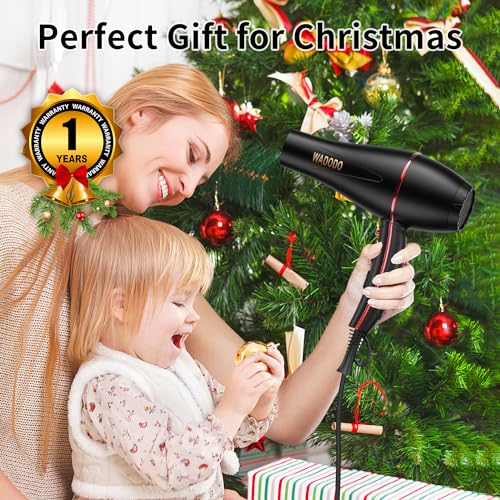 WADODO Ionic Hair Dryer, 2200W Professional Blow Dryer Fast Drying Travel AC Motor Constant Temperature Low Noise Ion Dryers Curly Care Hairdryer Blowdryer for Women Men