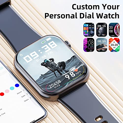 Smart Watch (Answer/Make Calls), 2024 Newest 1.85 Inch Fitness Tracker, Heart Rate/Sleep Monitor/Pedometer/Calories, Multiple Sports Modes, Waterproof Women's Men's Fitness Watch for Android iPhone